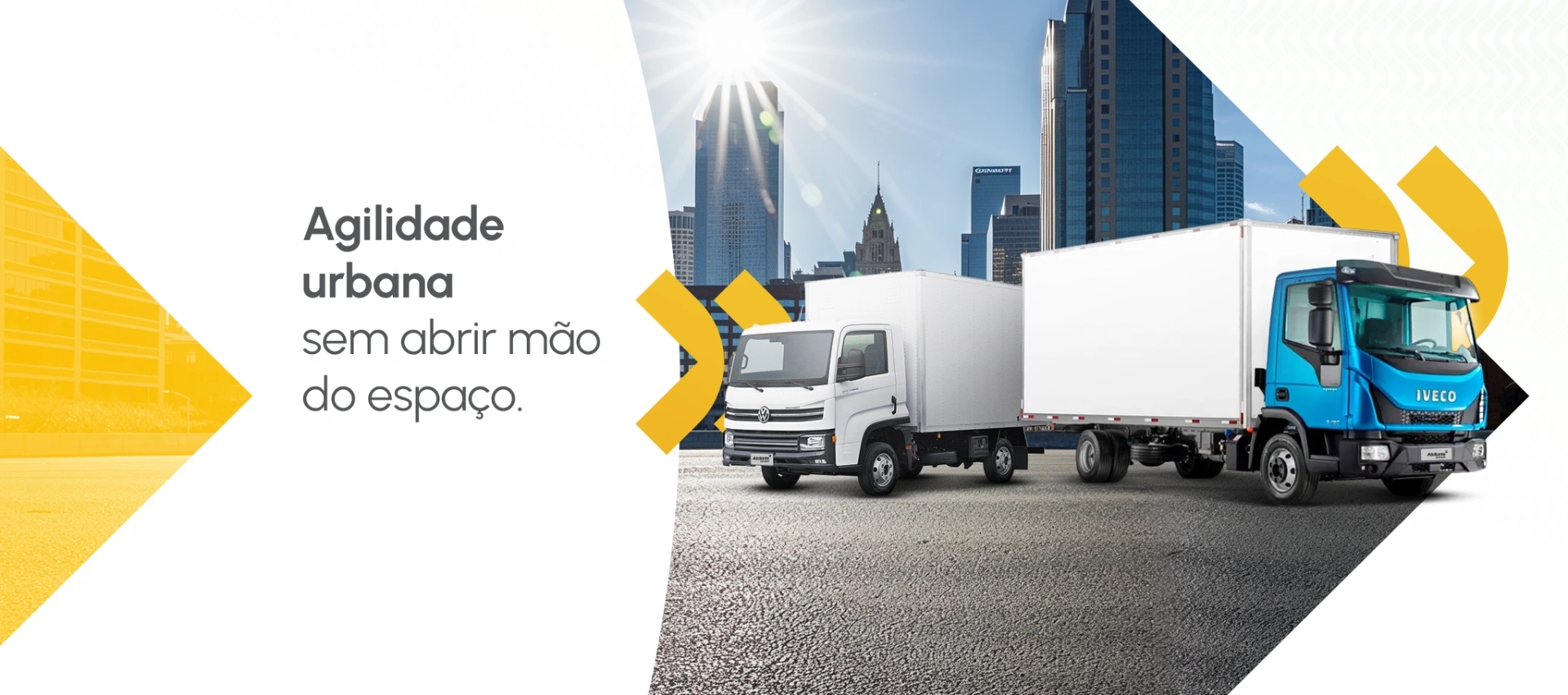 Imagem institucional que reforçam os valores, eficiência e benefícios da frota de veículos da empresa.